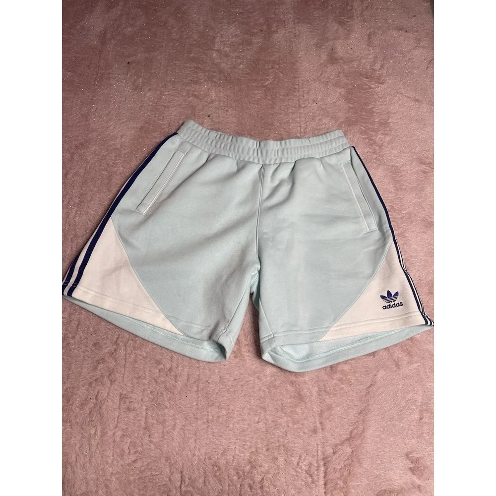 adidas Athletic Shorts‎ Men's Size M Light Blue White/Navy NWOT Bin 11